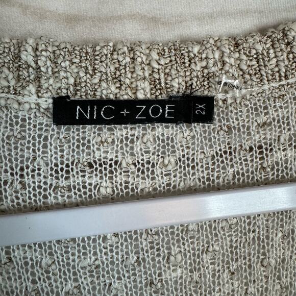 Nic + Zoey Gray Knitted Long Sleeve Sweater Size 2X - Picture 4 of 5
